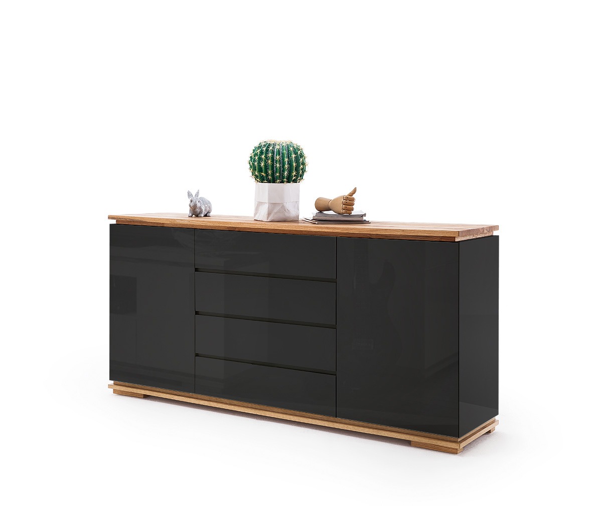 Kummut Chiaro 172cm, must kõrgläige/tamm / am-48450AS1