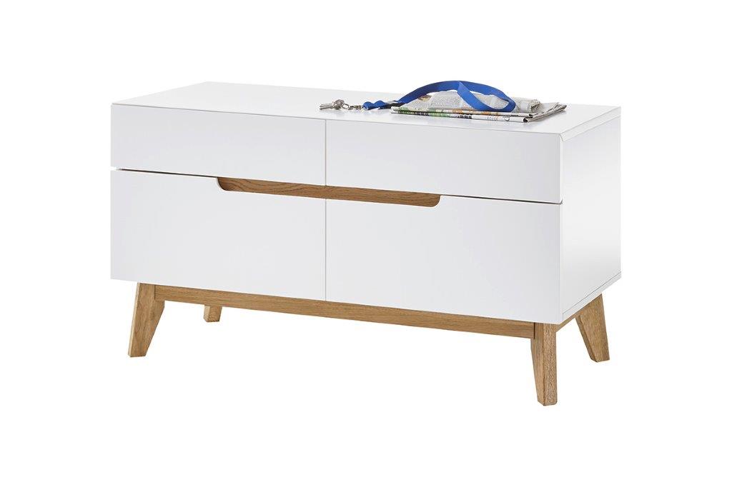 Madal esikukapp Cervo 52245, valge/tamm / am-52245WE5