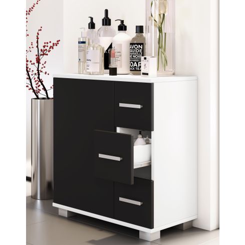 Vannitoakapp Zalo XL, valge/must / VC-917454