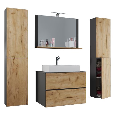 Vannitoakomplekt Lendas M kappidega 60 cm, antratsiit/meetamm / VC-915302