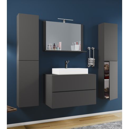 Vannitoakomplekt Lendas M kappidega 80 cm, antratsiit / VC-915217