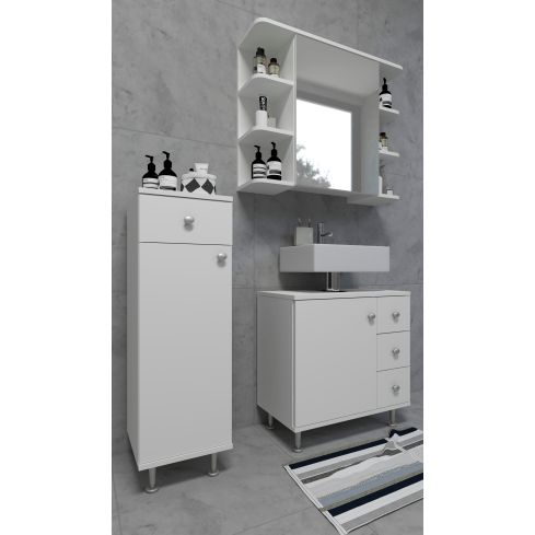 Vannitoakapp Nilosi, valge / VC-918577