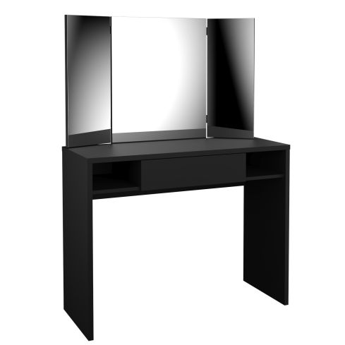 Peegliga Tualettlaud Schminki 1, must / FM-939-001-MUST