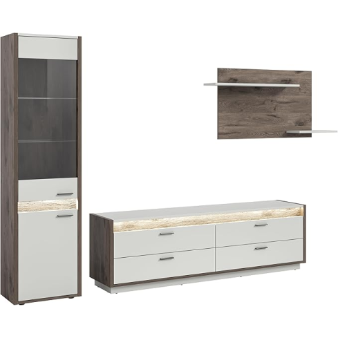 Mööblikomplekt Falcona, 268x198x43,Nox oak+LED / XO-X4BH8W01