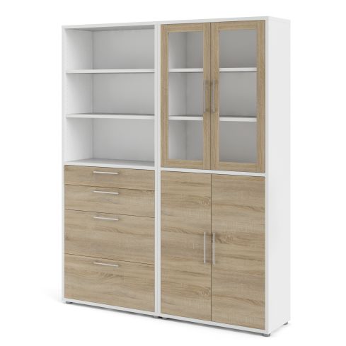 Kontorikapp Prima, 80400/132 Valge/tamm / TV-80400/132-49ak