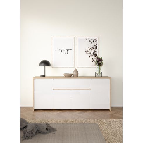 Kummut Next 50316, jacksoni tamm/valge kõrgläige / TV-50316hluu