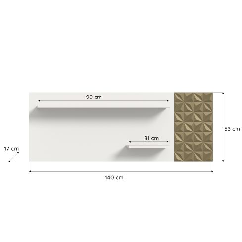 Seinariiul Prisma, 140x53x17,Valge / XO-X76J4T52
