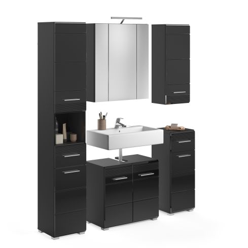 Vannitoakomplekt Linus, 151x182x34,Must / XO-X18B5B05