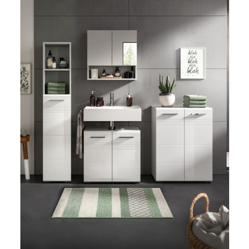 Vannitoakomplekt Copa, 155x190x32,Valge kõrgläige / XO-X4WH6B09
