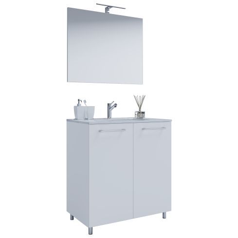 3-osaline Eraldi seisev kraanikauss Badinos 2 ust 60cm | Peegliga,valge / VC-914336