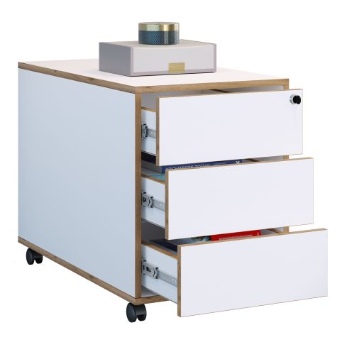 Ratastel Sahtliboks Salia 3 sahtlit D 70,valge/meetamm / VC-920748