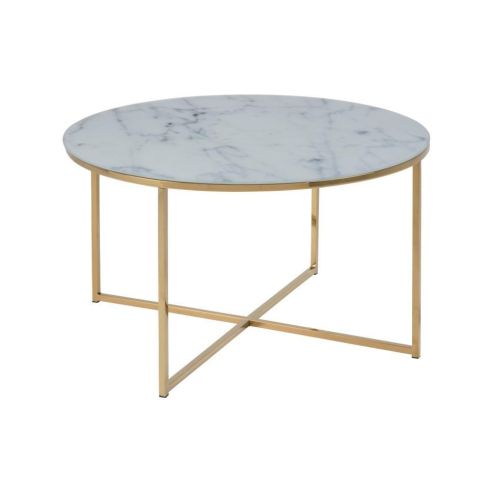 Alisma Diivanilaud 57547, Valge Klaas/Kuldne Kroom / AC-57547