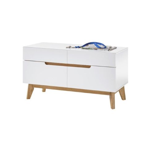 Madal esikukapp Cervo 52245, valge/tamm / AM-52245WE5