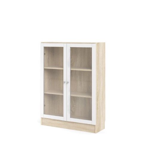 Klaasustega riiul Basic, valge/tamm / TV-71760/22-AK49