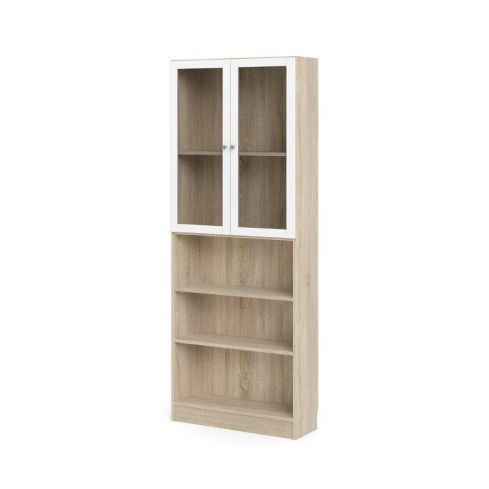 Klaasustega riiul Basic, valge/tamm 203cm / TV-71760/23-AK49