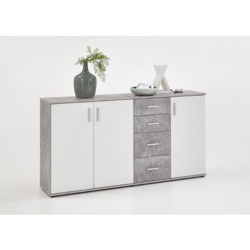 Kummut Albi 3, betoon/valge / FM-4012-003-BET/VALG