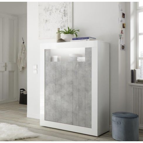 Kummut Urbino 04CE, valge/betoon / AM-209035-04CE