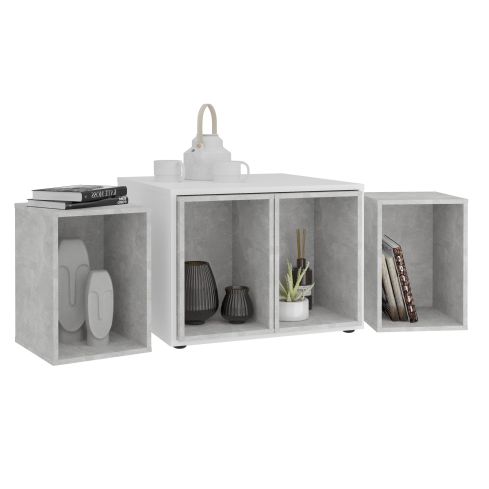 Diivanilaud JOKER 1, valge/betoon / FM-661-001-white/concrete colour LA