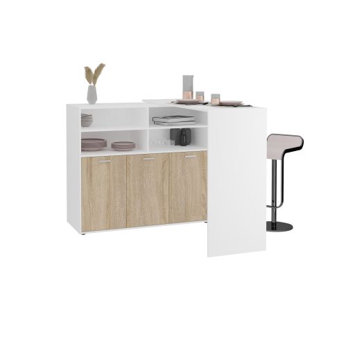 Baarilaud SOEST 2 / FM-676-002-white /oak tree