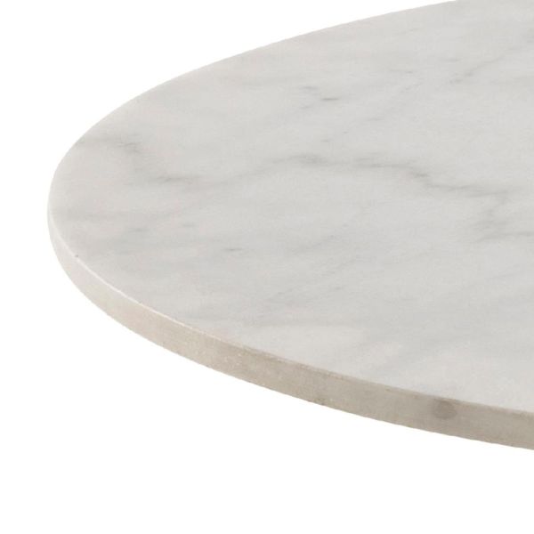 Valge marmorplaadiga ümmargune Söögilaud Corby 105