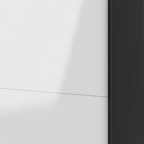 Lükandustega riidekapp Firenze 242,7cm Must/valge kõrgläige