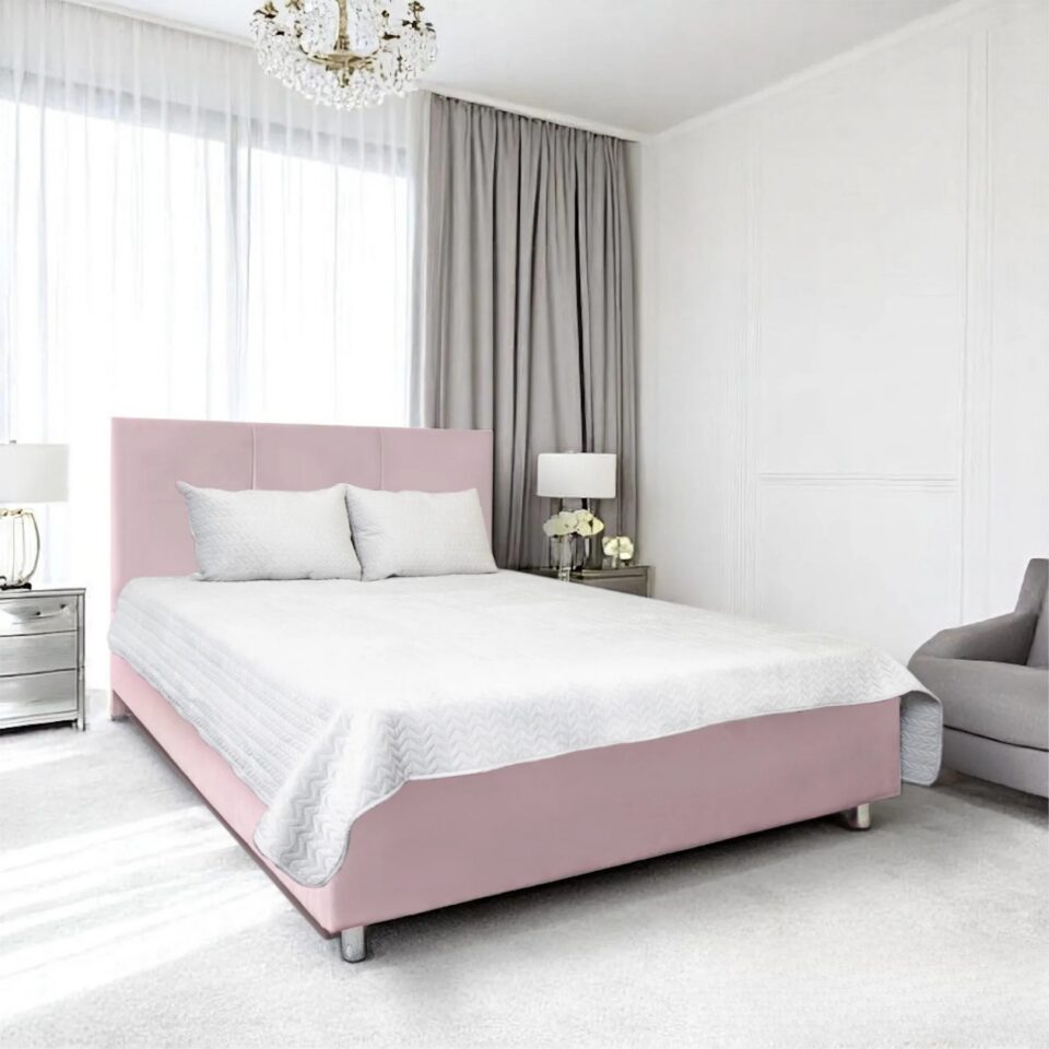 Pesukastiga voodi Astrata (roosa)