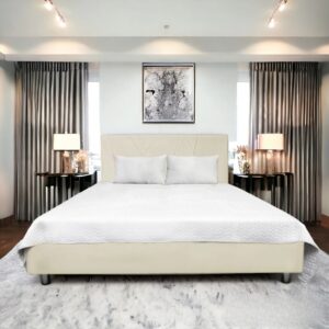 Pesukastiga voodi Gestia (beež)