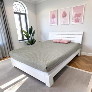 Täispuidust voodi Silva valge