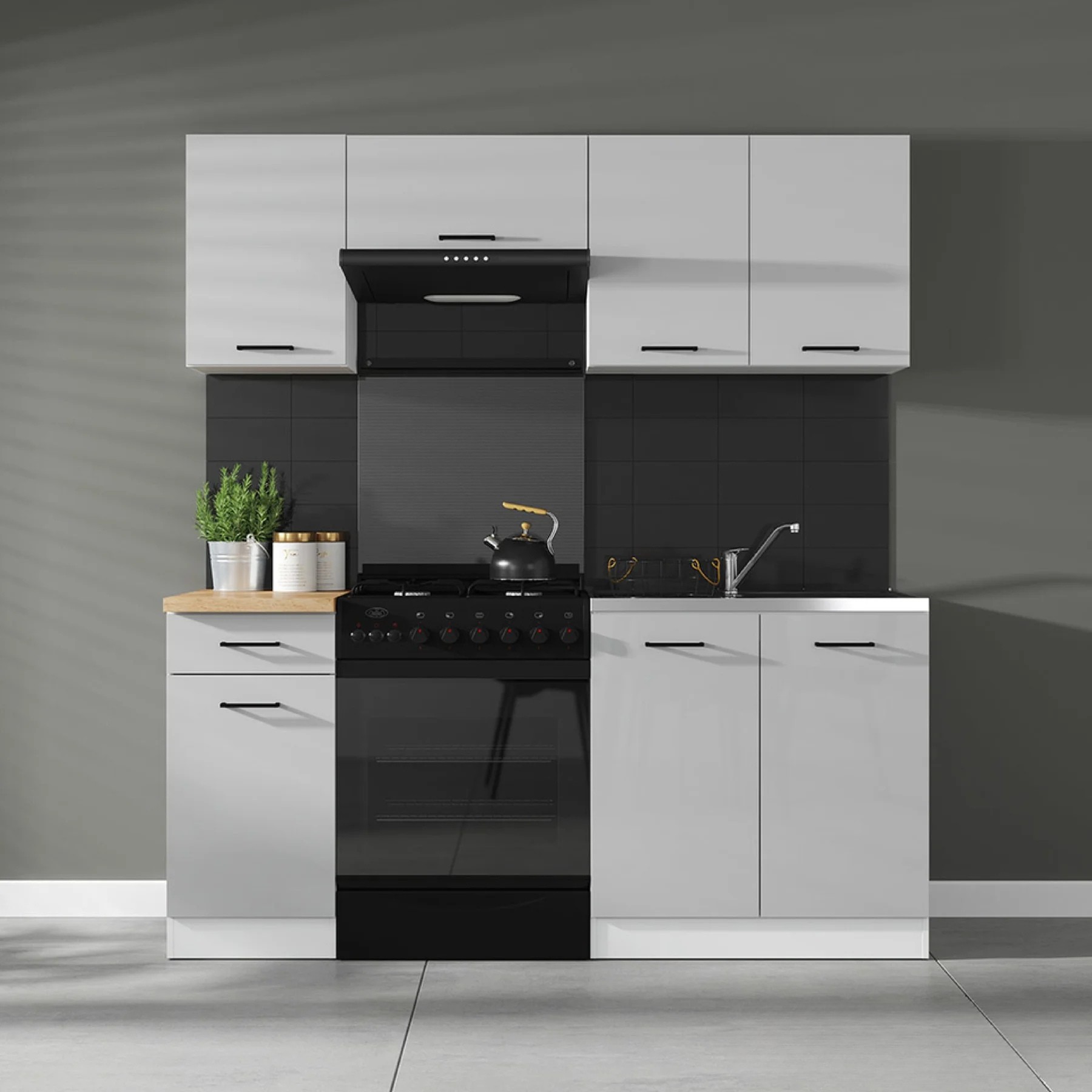 Köögimööbli komplekt Soela 180 cm (helehall)