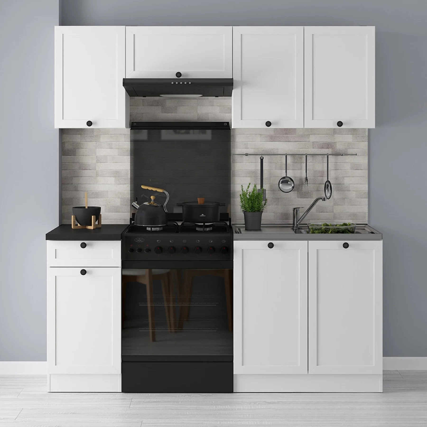 Köögimööbli komplekt Soela 180 cm (valge)