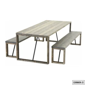 Männipuidust söögilaud Edna (hall)