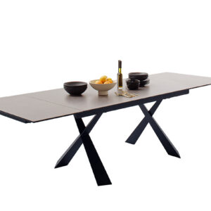 Badesi-Begros-Platte hellgrau Gestell schwarz ausgezogen mit Deko-FUNK-9108_23_grob