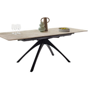 Cerrito-Platte beige Gestell schwarz ausgezogen mit Deko-FUNK-12706_24_grob