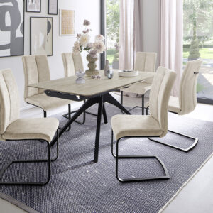 Cerrito Platte beige Gestell schwarz-mit 6x Hudson Gestell schwarz CR-MIL-961_25_grob