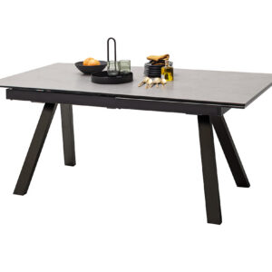 Tobago-Gestell schwarz matt lackiert Platte hellgrau mit Deko-EB-9632_21_grob