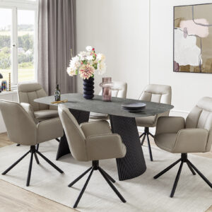 Tobelo-Platte anthrazit mit 6x Rafaela Gestell schwarz CX-MIL-220_25_grob