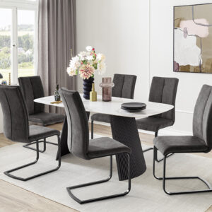 Tobelo-Platte weiß mit 6x Hudson AN Gestell schwarz-MIL-2209_25_grob