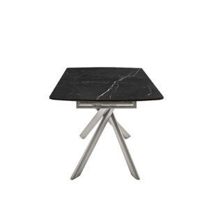 Vanino-Platte schwarz marmoriert Gestell Edelstahl Detail Ansicht frontal-DET-407_25_grob