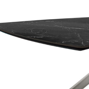 Vanino-Platte schwarz marmoriert Gestell Edelstahl Detail Platte-DET-390_25_grob