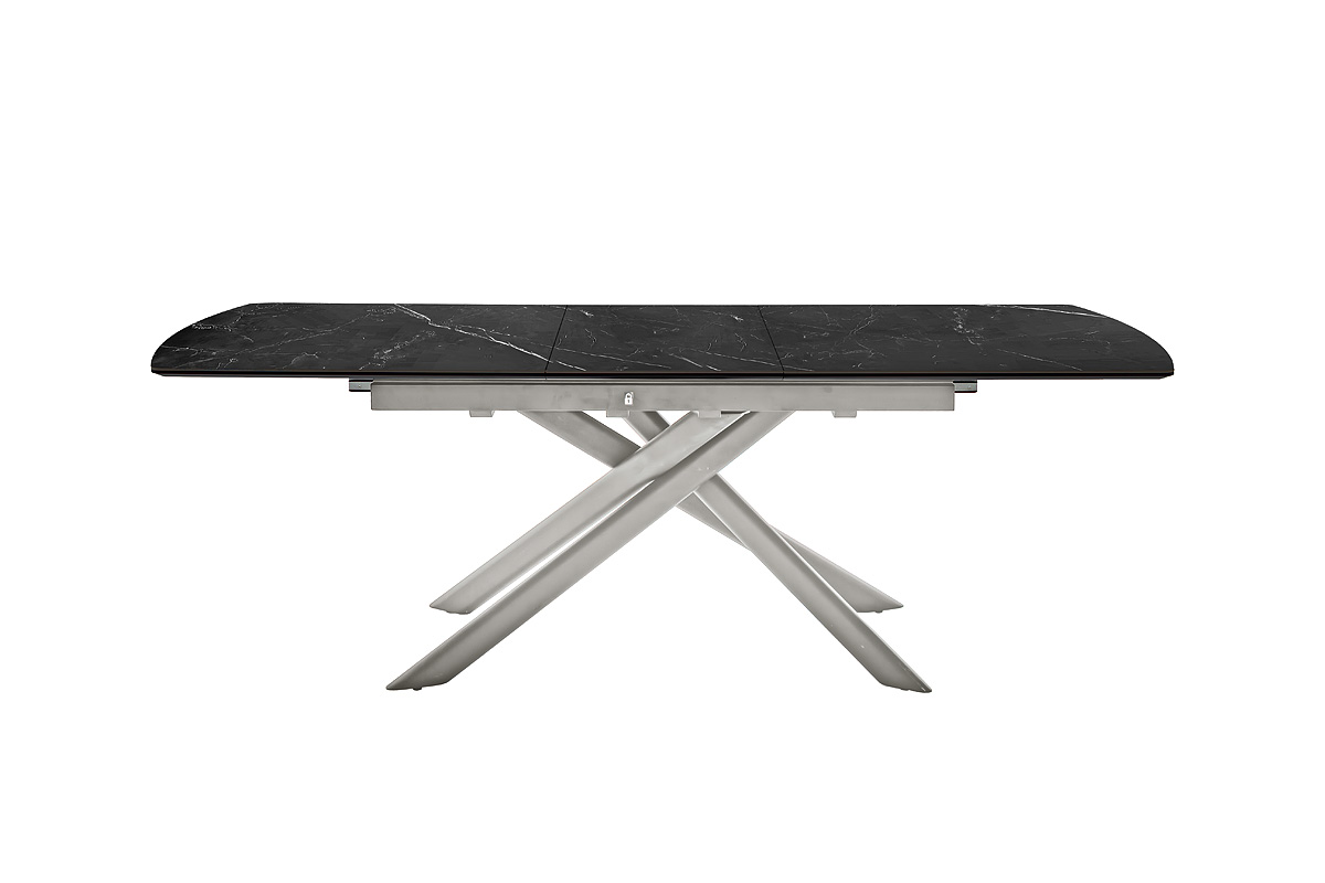 Vanino-Platte schwarz marmoriert Gestell Edelstahl ausgezogen Detail Ansicht seitlich-DET-404_25_grob