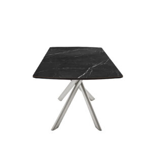 Vanino-Platte schwarz marmoriert Gestell Edelstahl auszugen Detail Ansicht frontal-DET-406_25_grob