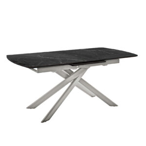 Vanino-Platte schwarz marmoriert Gestell Edelstahl ohne Deko-EB-396_25_grob