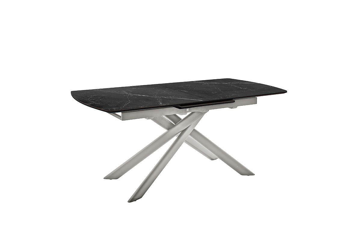 Vanino-Platte schwarz marmoriert Gestell Edelstahl ohne Deko-EB-396_25_grob