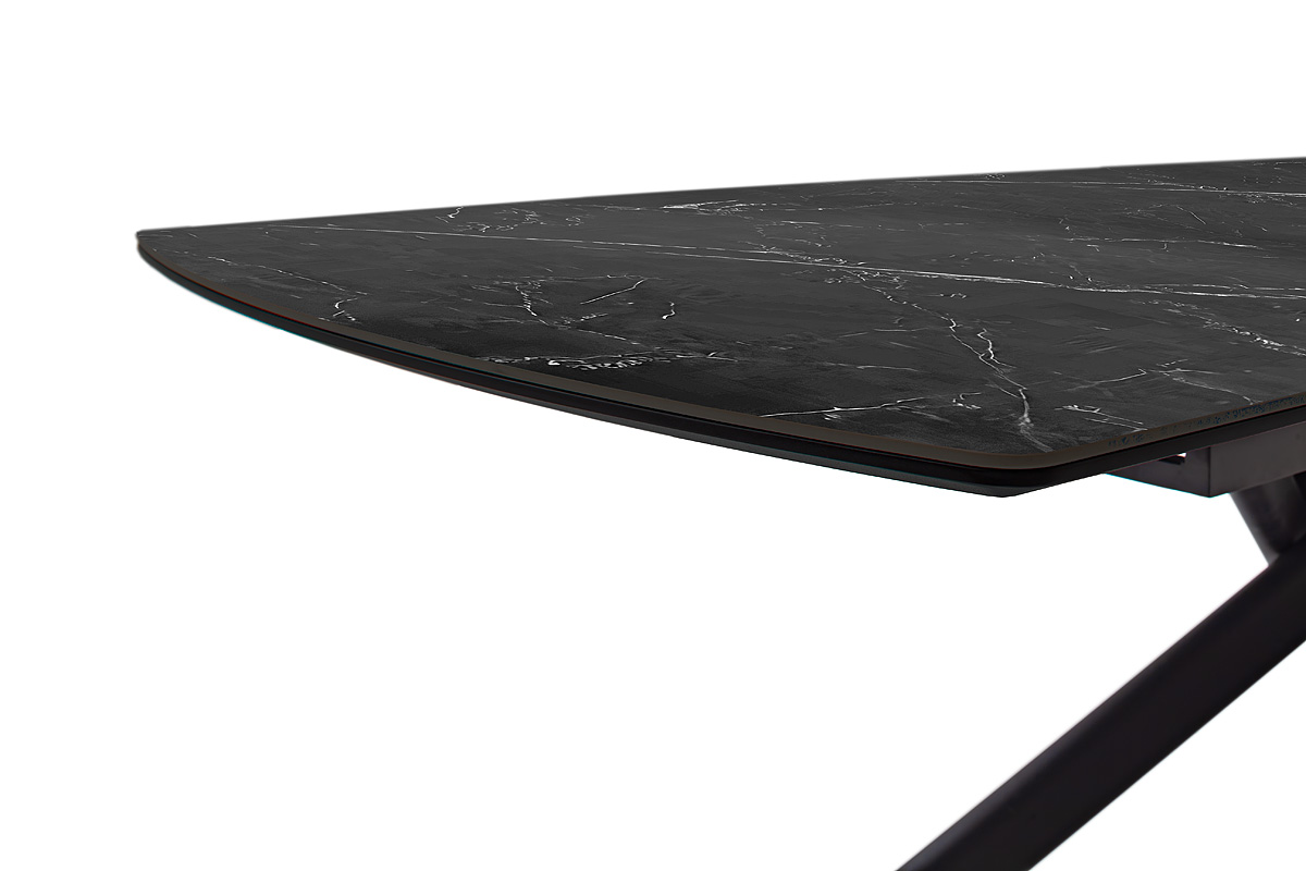 Vanino-Platte schwarz marmoriert Gestell schwarz Detail Platte-DET-395_25_grob