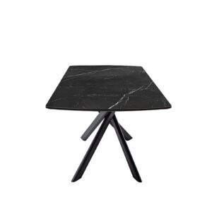 Vanino-Platte schwarz marmoriert Gestell schwarz ausgezogen Detail Ansicht frontal-DET-394_25_grob