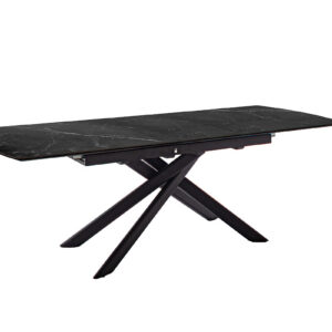 Vanino-Platte schwarz marmoriert Gestell schwarz ausgezogen ohne Deko-FUNK-385_25_grob