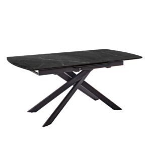 Vanino-Platte schwarz marmoriert Gestell schwarz ohne Deko-EB-397_25_grob