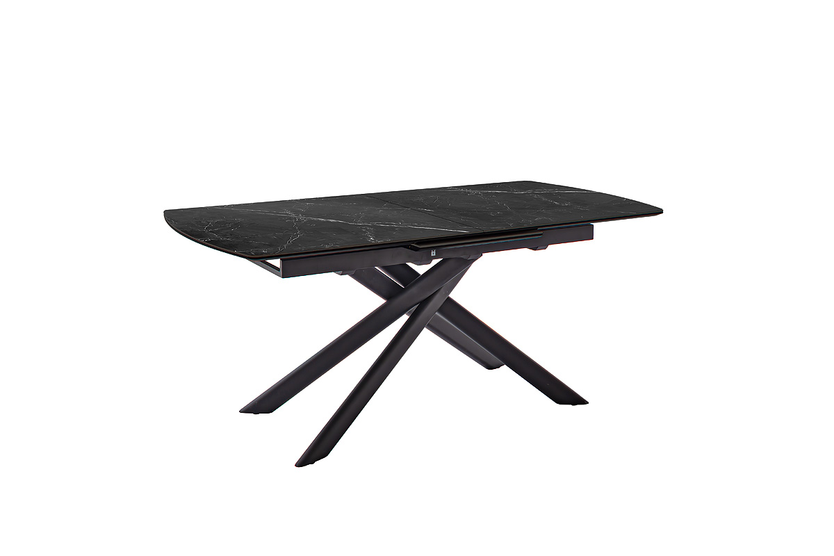 Vanino-Platte schwarz marmoriert Gestell schwarz ohne Deko-EB-397_25_grob