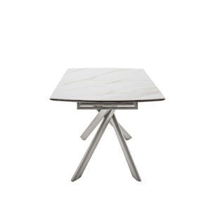 Vanino-Platte weiß marmoriert Gestell Edelstahl Detail Ansicht frontal-DET-380_25_grob