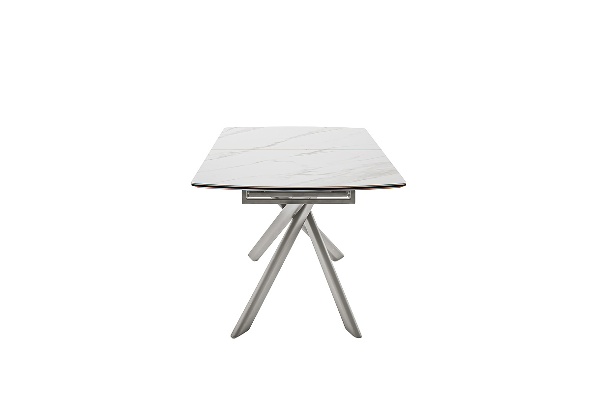 Vanino-Platte weiß marmoriert Gestell Edelstahl Detail Ansicht frontal-DET-380_25_grob